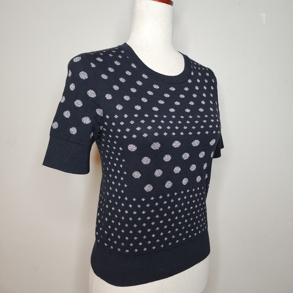 NWT Marc by Marc Jacobs‎ Black and Silver Polka Dot Crew Neck Sweater Size Small - Picture 4 of 10